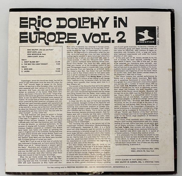 Eric Dolphy : In Europe, Vol. 2 (LP, Album, RE, RM)