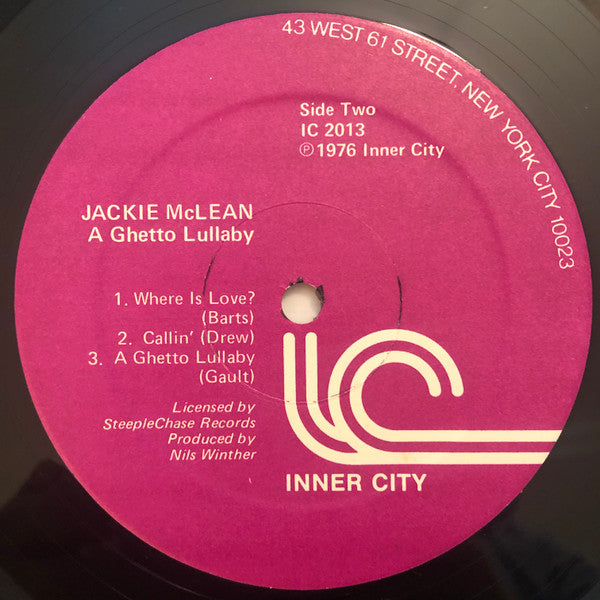 Jackie McLean : A Ghetto Lullaby (LP, Album, Pur)