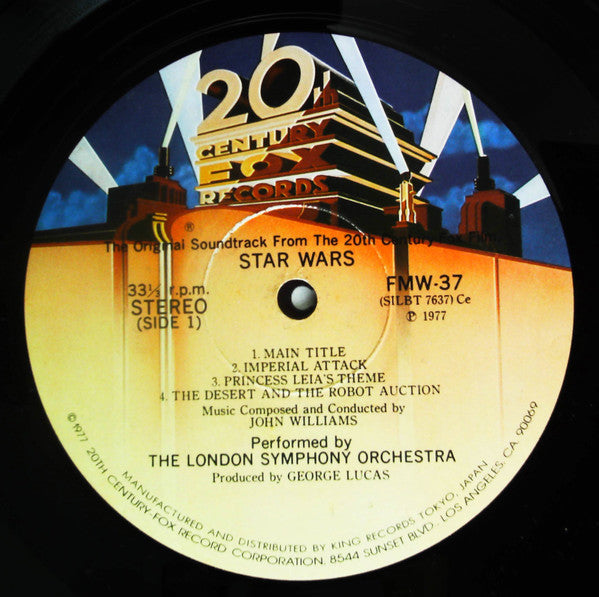 John Williams (4) = ジョン・ウィリアムス*, The London Symphony Orchestra = ロンドン交響楽団* : Star Wars (The Original Soundtrack From The 20th Century-Fox Film) = スター・ウォーズ (オリジナル・サウンドトラック) (2xLP, Album, Gat)