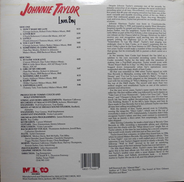 Johnnie Taylor : Lover Boy (LP, Album)