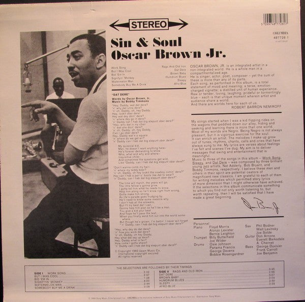 Oscar Brown Jr. : Sin & Soul (LP, Album, RE)