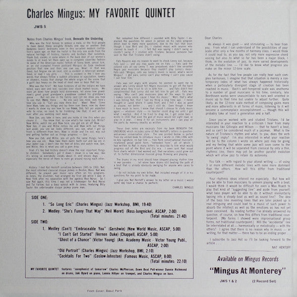 Charles Mingus : My Favorite Quintet (LP, Album, RE)