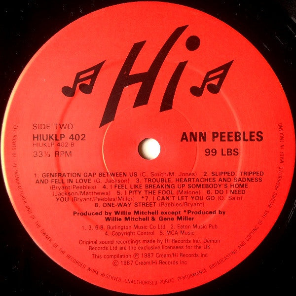 Ann Peebles : 99 Lbs (LP, Comp)