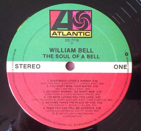 William Bell : The Soul Of A Bell (LP, Album, RE)