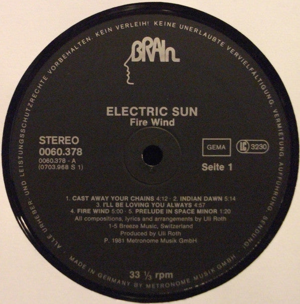 Electric Sun : Fire Wind (LP, Album)