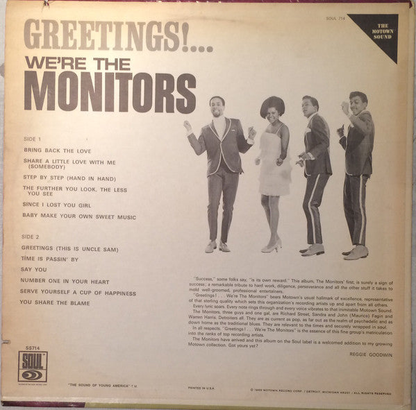 The Monitors : Greetings!... We're The Monitors (LP, Album)