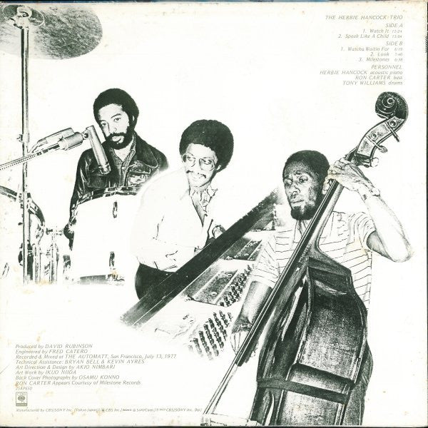 The Herbie Hancock Trio* : The Herbie Hancock Trio (LP, Album)