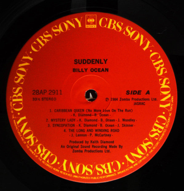 Billy Ocean : Suddenly (LP, Album)