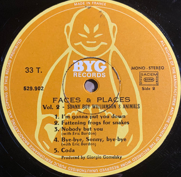 Sonny Boy Williamson (2) + Animals* : Sonny Boy Williamson + Animals (Faces & Places Vol. 2) (LP)