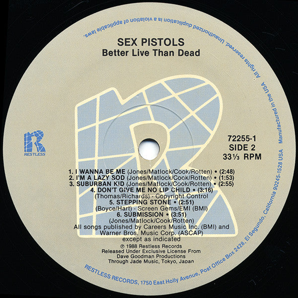 The Sex Pistols* : Better Live Than Dead (LP, Album)