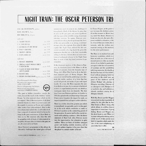 The Oscar Peterson Trio : Night Train = ナイト・トレイン (LP, Album, RE)