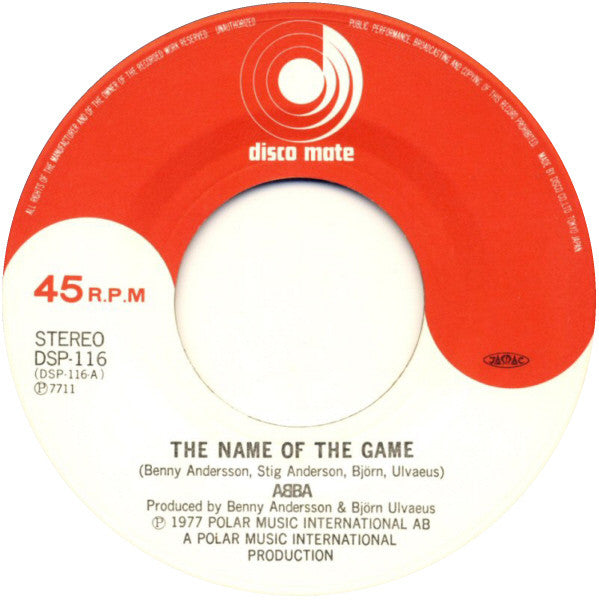 ABBA : きらめきの序曲 = The Name Of The Game (7", Single)