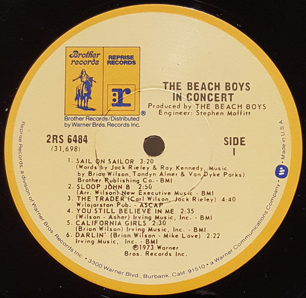 The Beach Boys : In Concert (2xLP, Album, Cap)