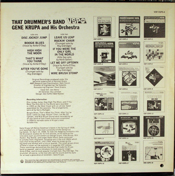 Gene Krupa And His Orchestra : That Drummer's Band (LP, Comp, Mono, RM)