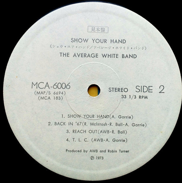 Average White Band : Show Your Hand (LP, Album, Promo)