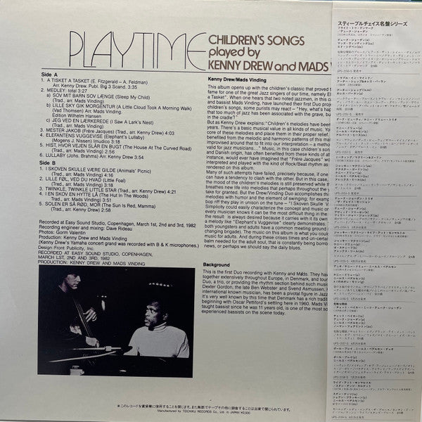 Kenny Drew And Mads Vinding : Playtime - Children's Songs Played By Kenny Drew And Mads Vinding (LP)