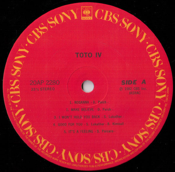 Toto : Toto IV (LP, Album)