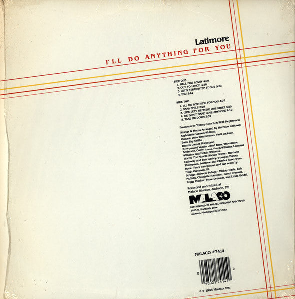 Latimore (2) : I'll Do Anything For You (LP, Album)