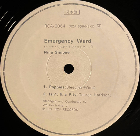 Nina Simone : In Concert - Emergency Ward! (LP, Album, Promo)