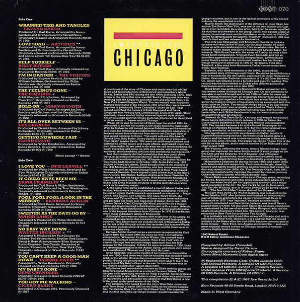 Various : Sweet Soulful Chicago (LP, Comp)