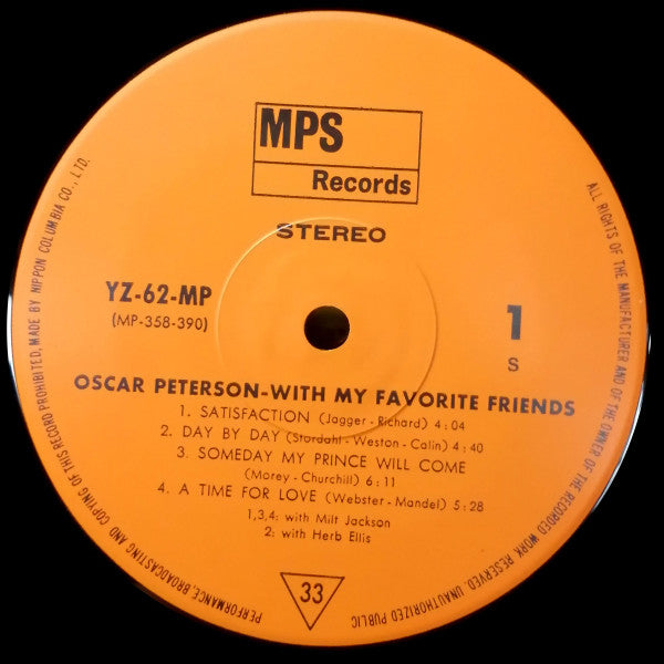 Oscar Peterson : With My Favorite Friends (2xLP, Album, Comp)