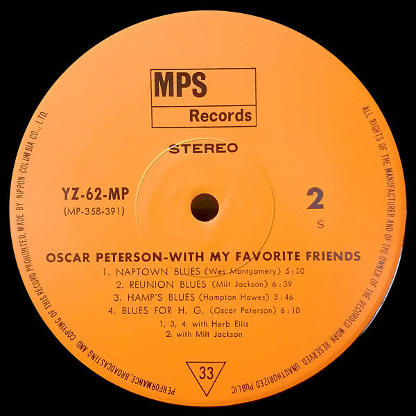 Oscar Peterson : With My Favorite Friends (2xLP, Album, Comp)