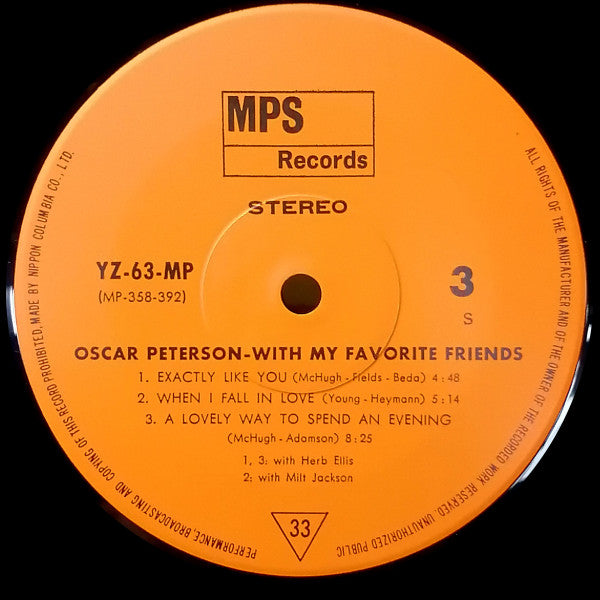 Oscar Peterson : With My Favorite Friends (2xLP, Album, Comp)