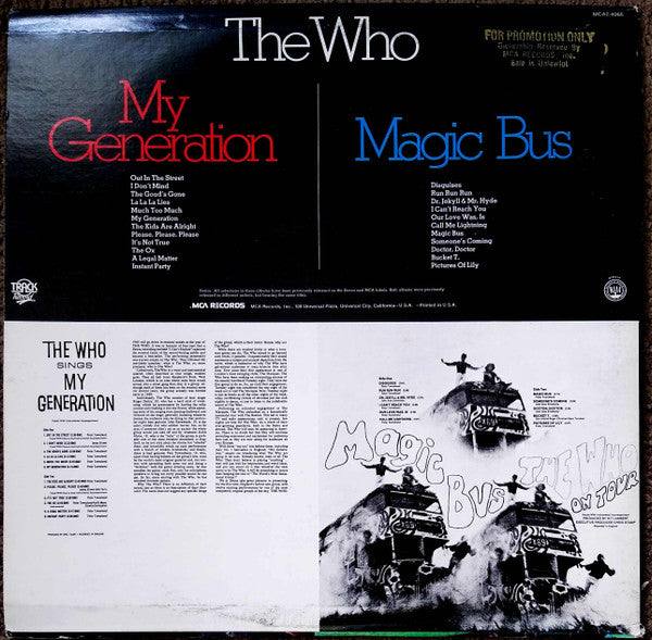 The Who : Magic Bus / My Generation (LP, Album + LP, Album + Comp, Pin)