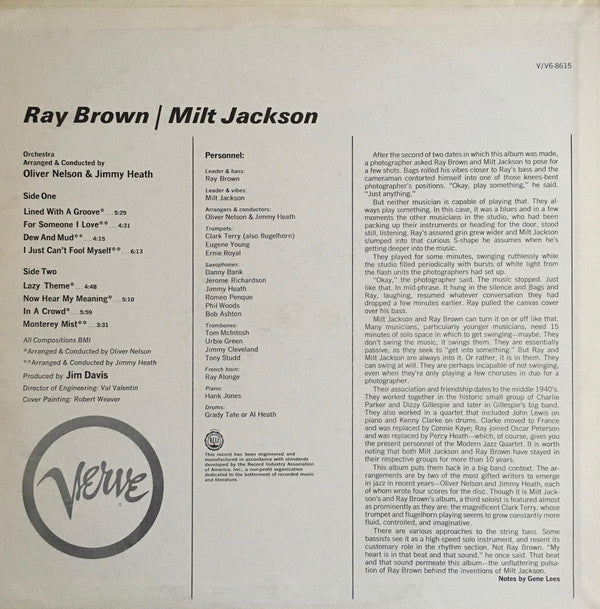 Ray Brown / Milt Jackson : Ray Brown / Milt Jackson (LP, Album)