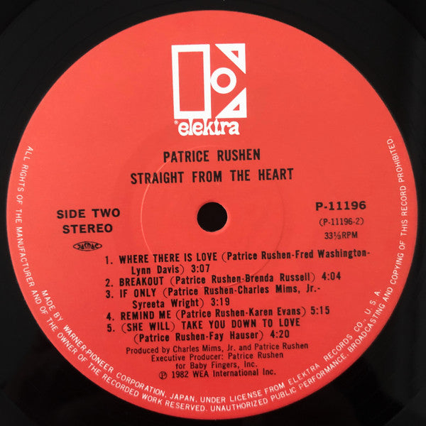 Patrice Rushen : Straight From The Heart (LP, Album)