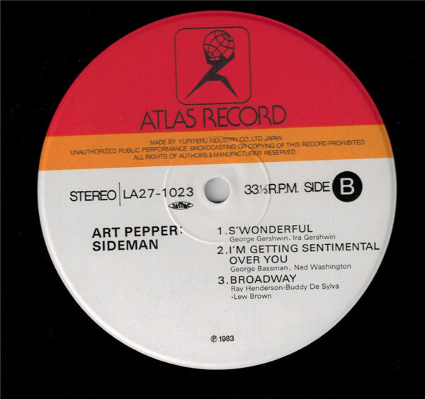 Art Pepper : Sideman (LP)