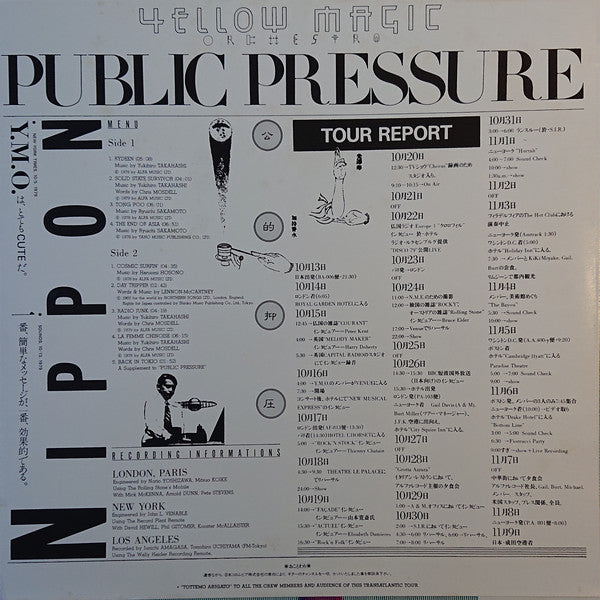 Yellow Magic Orchestra : Public Pressure (LP, Ltd, Cle)
