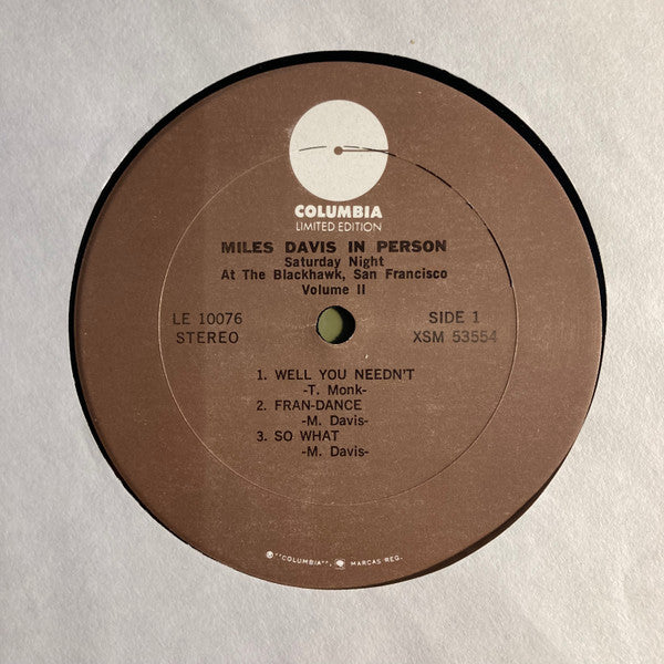 Miles Davis : In Person, Saturday Night At The Blackhawk, San Francisco, Volume II (LP, Album, RE)