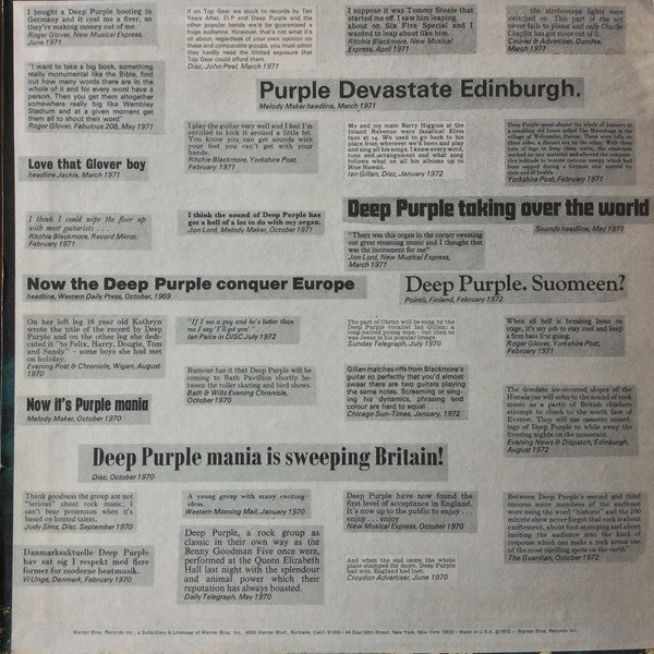 Deep Purple : Who Do We Think We Are (LP, Album, RP, Gat)