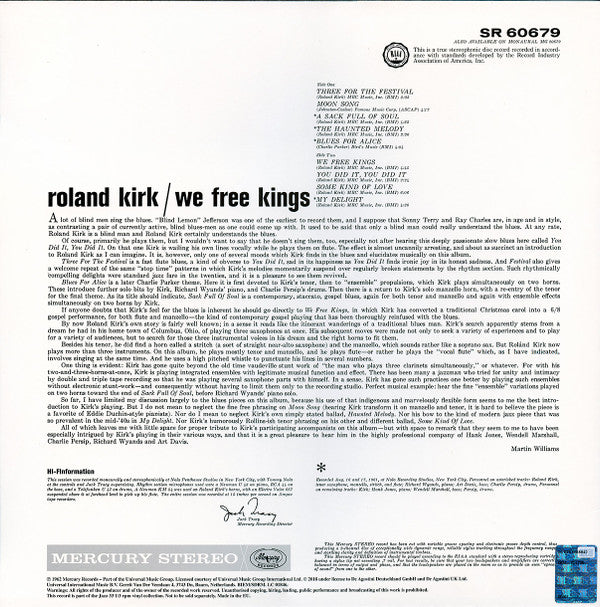 Roland Kirk : We Free Kings (LP, Album, RE, 180)