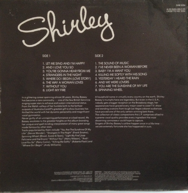 Shirley Bassey : Shirley (LP, Comp)
