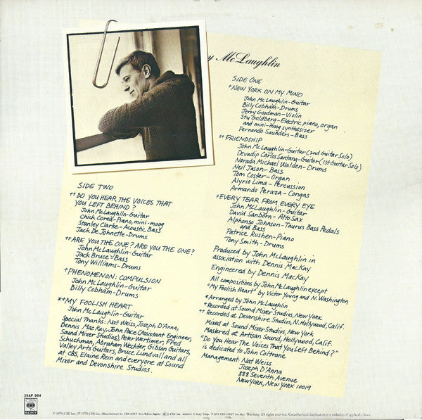John McLaughlin : Electric Guitarist (LP, Album)