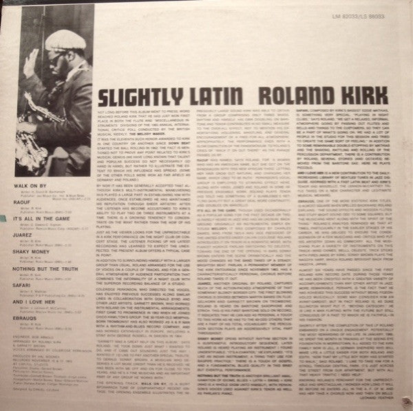 Roland Kirk : Slightly Latin (LP, Album, RE)