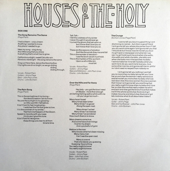 Led Zeppelin : Houses Of The Holy (LP, Album, RE, no )