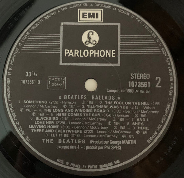 The Beatles : The Beatles Ballads 20 Original Tracks (LP, Comp, RP)