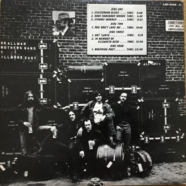 The Allman Brothers Band : The Allman Brothers Band At Fillmore East (2xLP, Album)