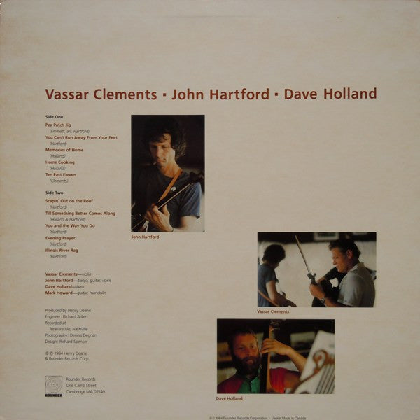 Vassar Clements, John Hartford, Dave Holland : Vassar Clements, John Hartford, Dave Holland (LP, Album)