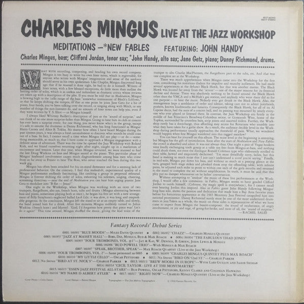 Charles Mingus : Right Now: Live At The Jazz Workshop (LP, Album)