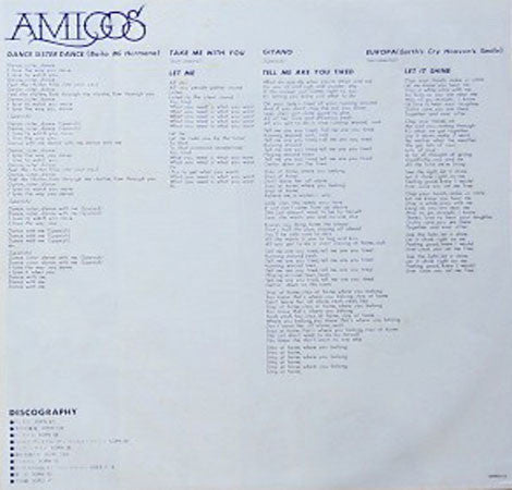 Santana : Amigos (LP, Album, Gat)