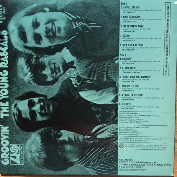 The Young Rascals : Groovin' (LP, Album, RE)