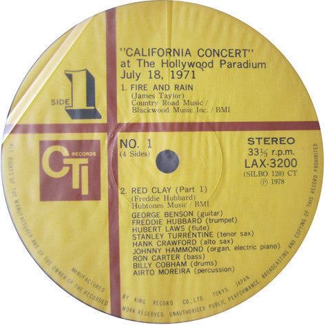 Various : California Concert - The Hollywood Palladium (2xLP, Album, Ltd, RE, Gat)