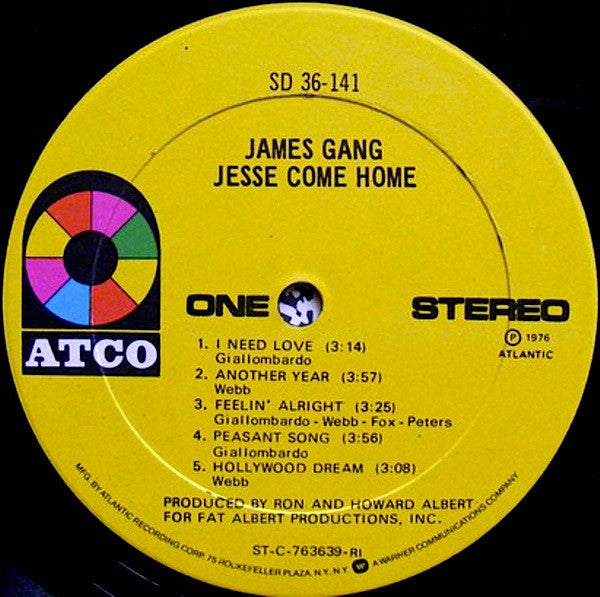 James Gang : Jesse Come Home (LP, Album, RI)