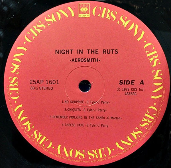 Aerosmith : Night In The Ruts (LP, Album)