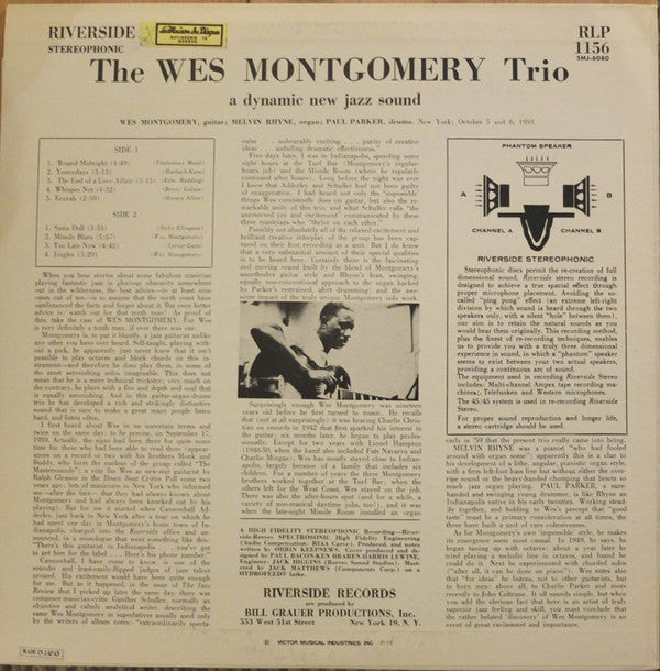 The Wes Montgomery Trio : A Dynamic New Sound: Guitar/Organ/Drums (LP, Album, RE)