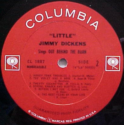 Little Jimmy Dickens : Out Behind The Barn (LP, Mono, Jac)